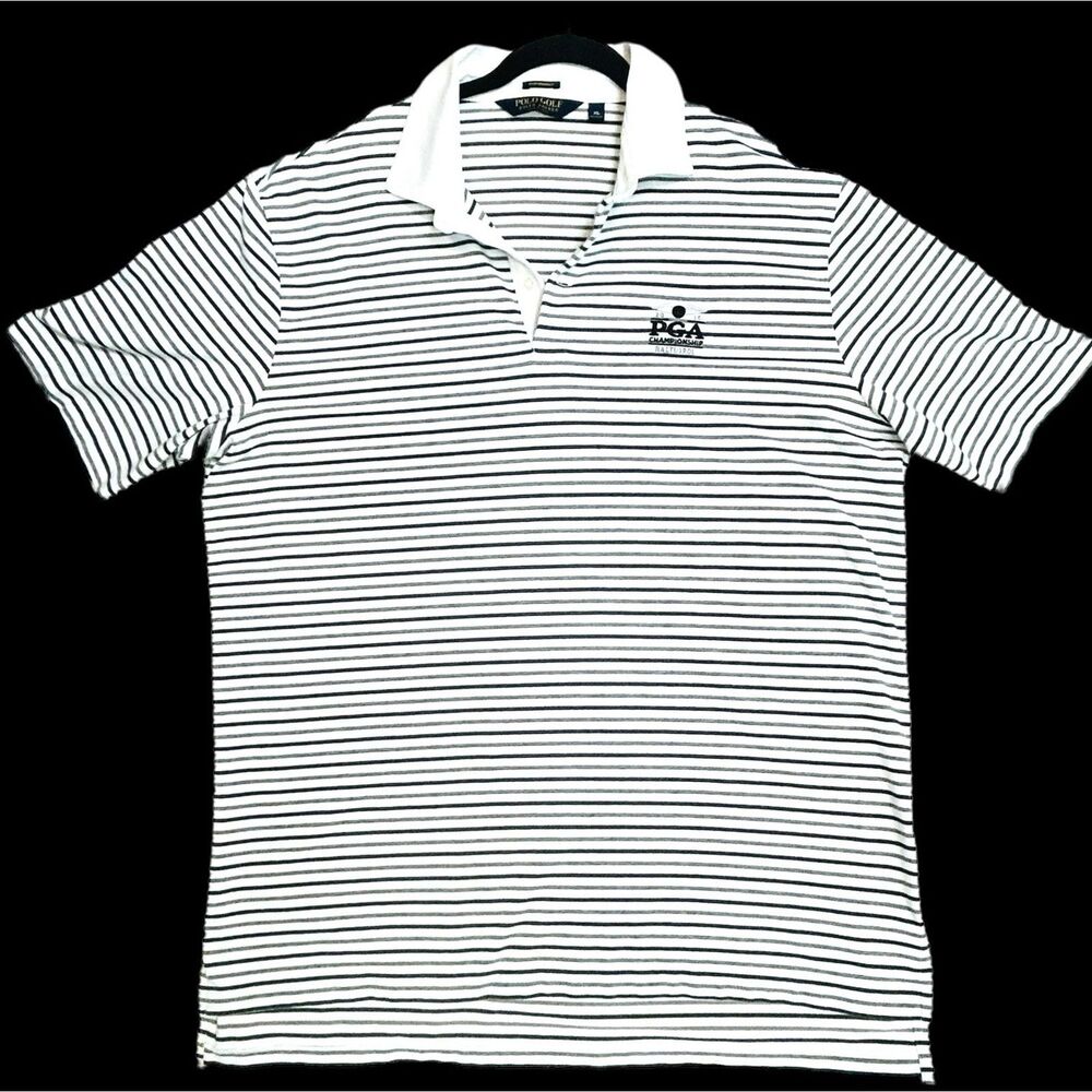 Ralph Lauren Polo Golf Shirt Men XL Performance Pima Blend Striped Baltusrol PGA